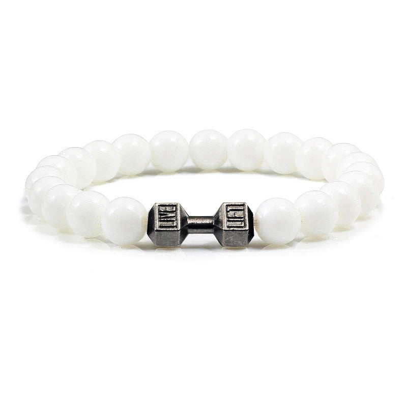 Gym Dumbbells Beads Bracelet