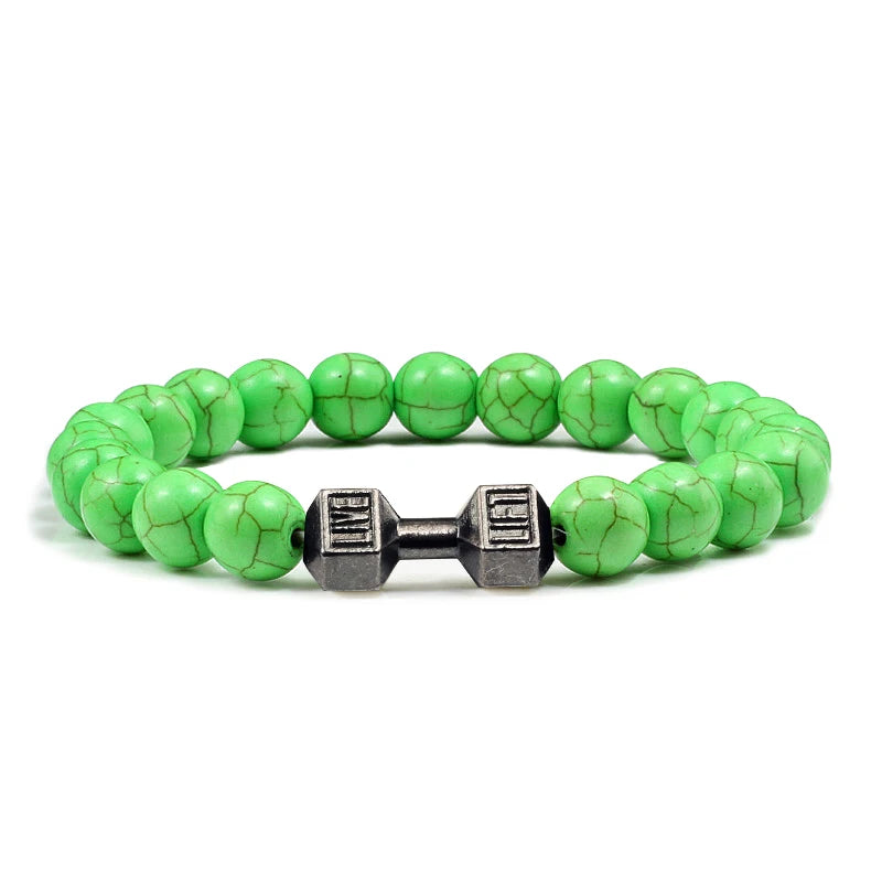 Gym Dumbbells Beads Bracelet