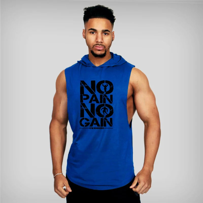 "No Pain No Gain" Sleeveless Hoodie