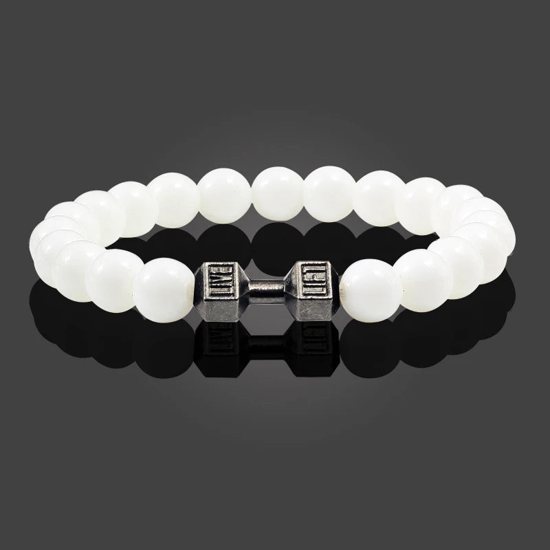 Gym Dumbbells Beads Bracelet