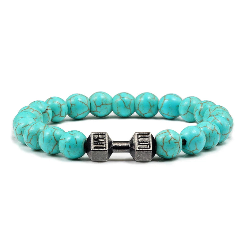 Gym Dumbbells Beads Bracelet