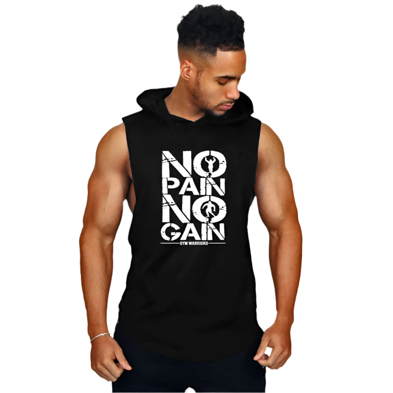 "No Pain No Gain" Sleeveless Hoodie