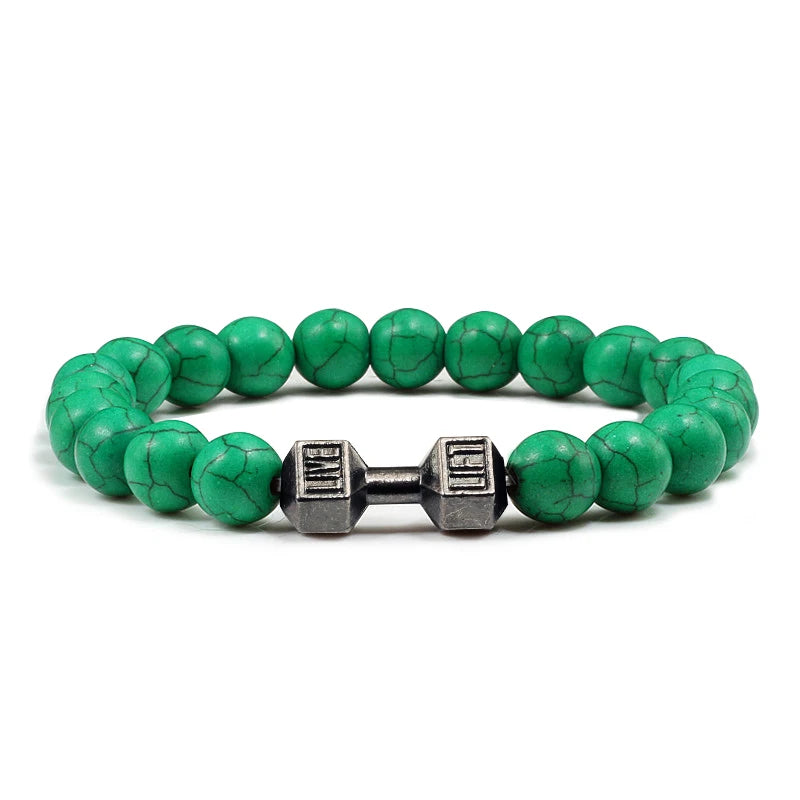 Gym Dumbbells Beads Bracelet