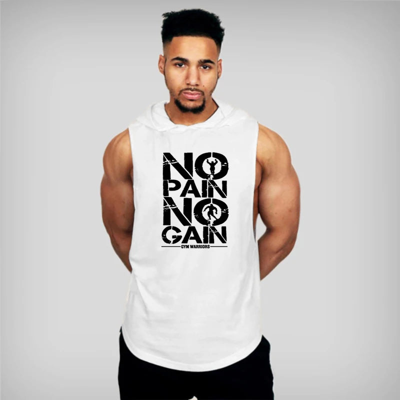 "No Pain No Gain" Sleeveless Hoodie