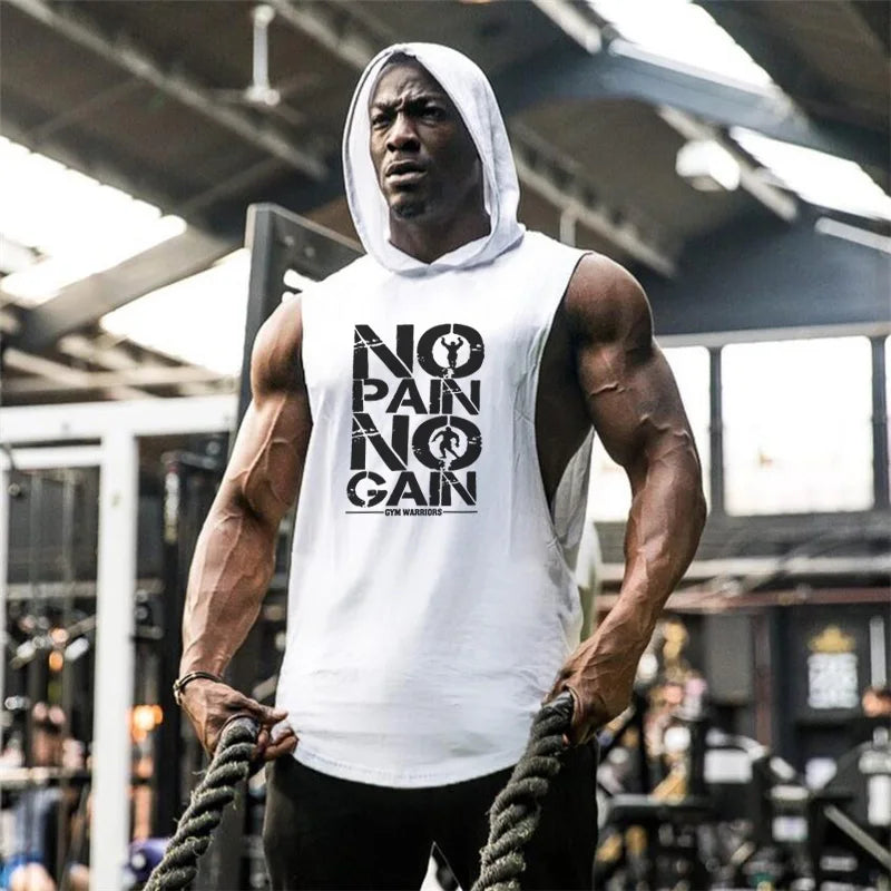 "No Pain No Gain" Sleeveless Hoodie