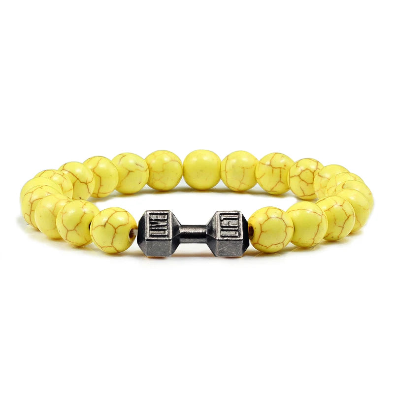 Gym Dumbbells Beads Bracelet