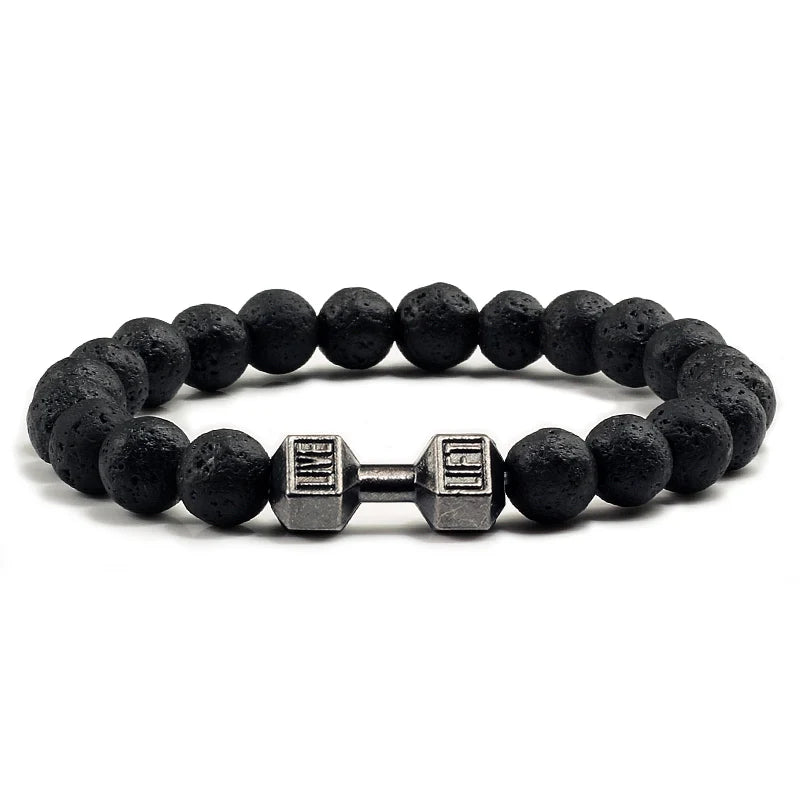 Gym Dumbbells Beads Bracelet