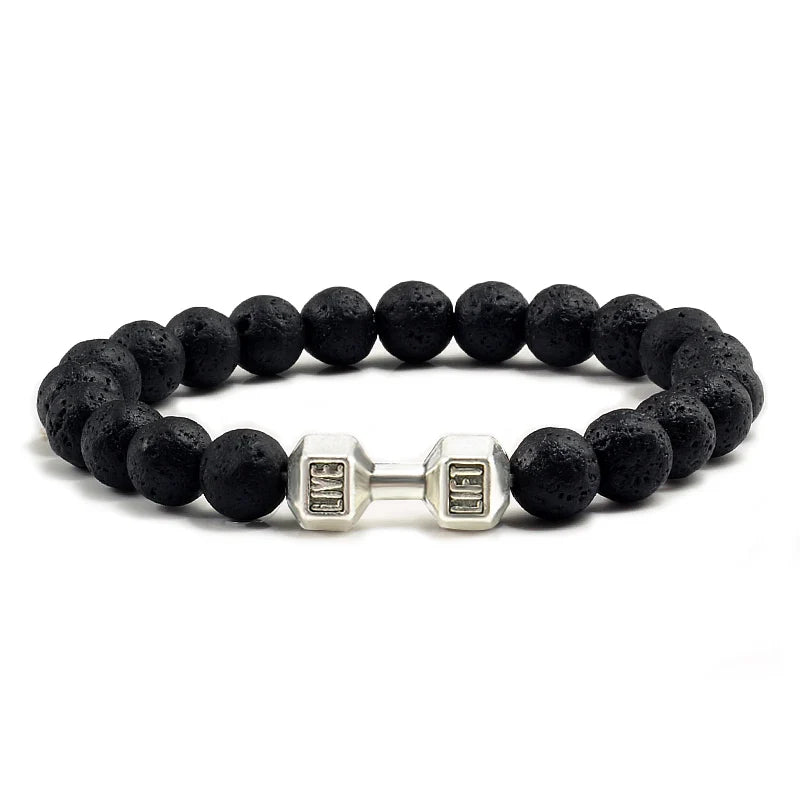 Gym Dumbbells Beads Bracelet