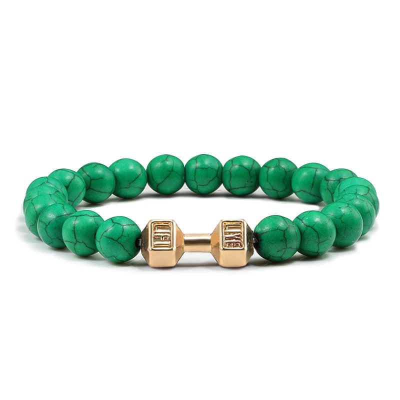 Gym Dumbbells Beads Bracelet