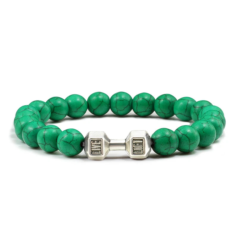 Gym Dumbbells Beads Bracelet