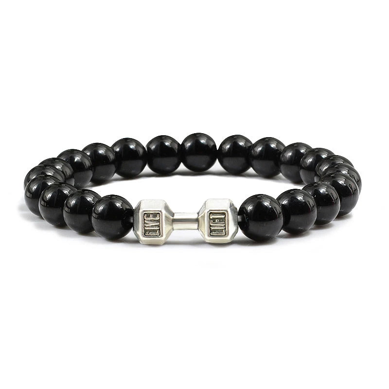 Gym Dumbbells Beads Bracelet