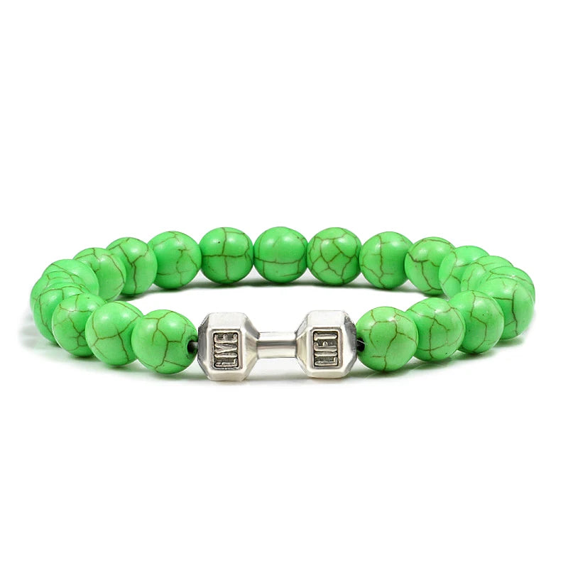 Gym Dumbbells Beads Bracelet