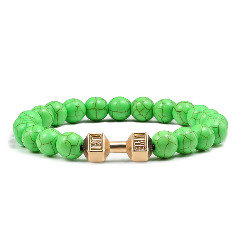 Gym Dumbbells Beads Bracelet