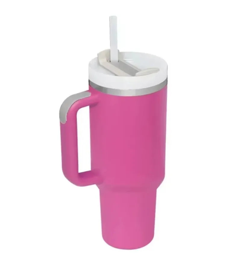 40oz Insulated Tumbler with Handle & Straw