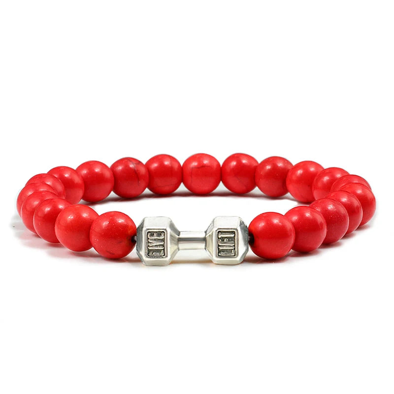 Gym Dumbbells Beads Bracelet