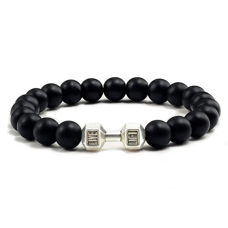 Gym Dumbbells Beads Bracelet