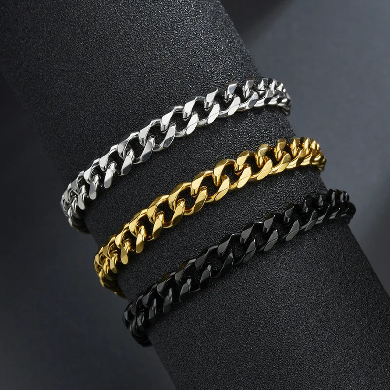 Stainless Steel Cuban Chain Bracelet