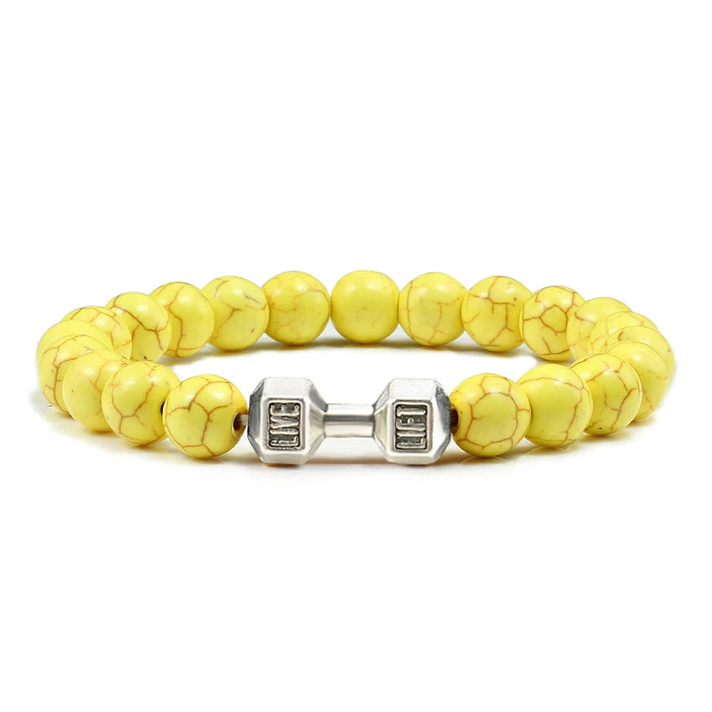 Gym Dumbbells Beads Bracelet