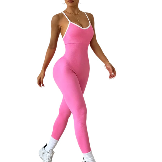 Cloud Hide Sexy Pink Sports Jumpsuit