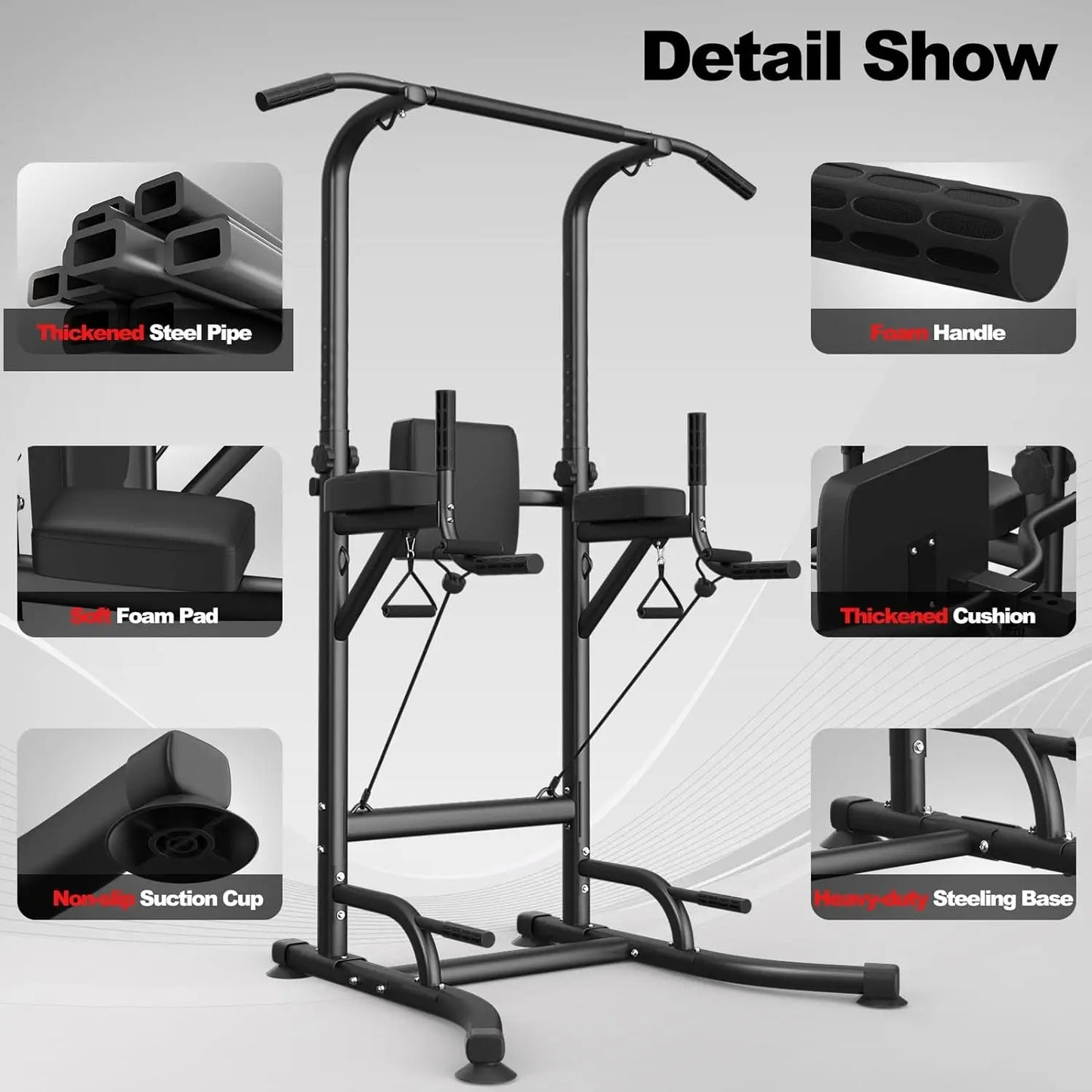 Power Tower Dip Station & Pull-Up Bar