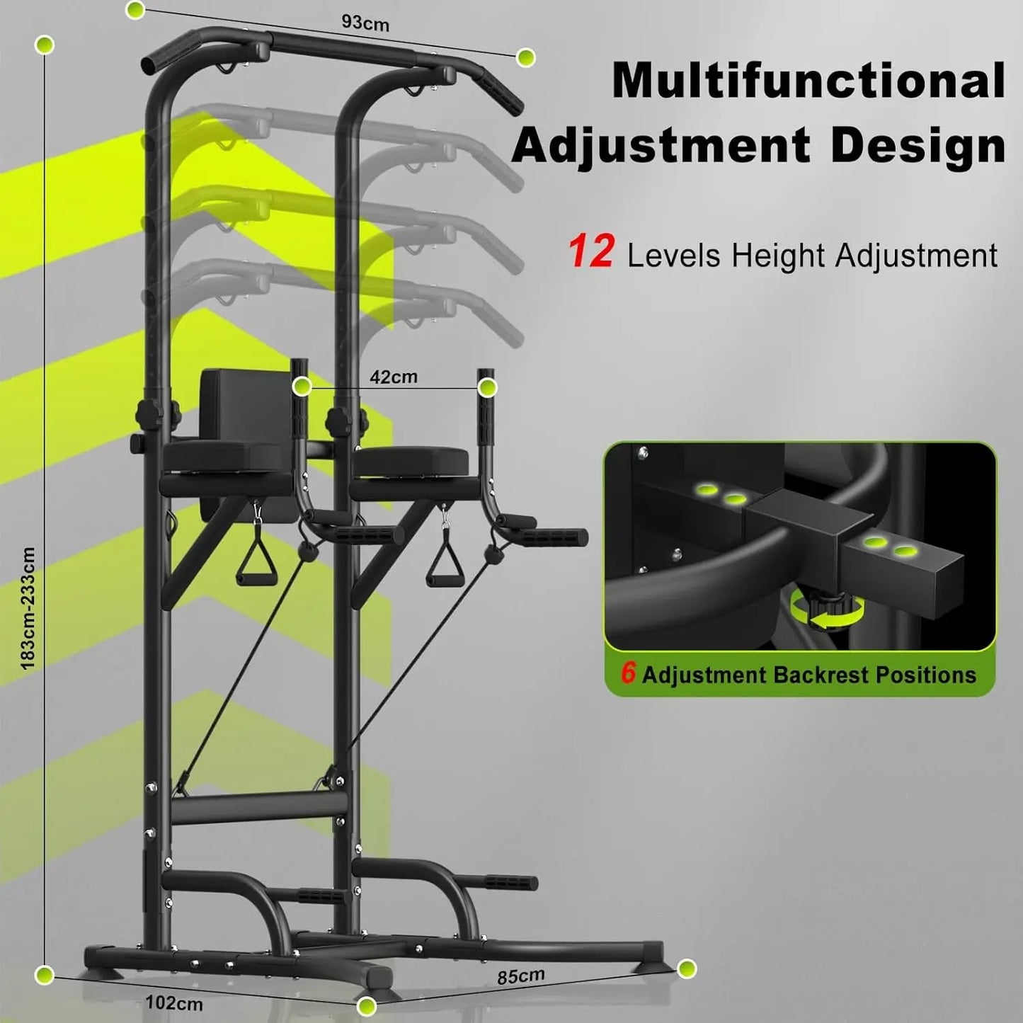 Power Tower Dip Station & Pull-Up Bar